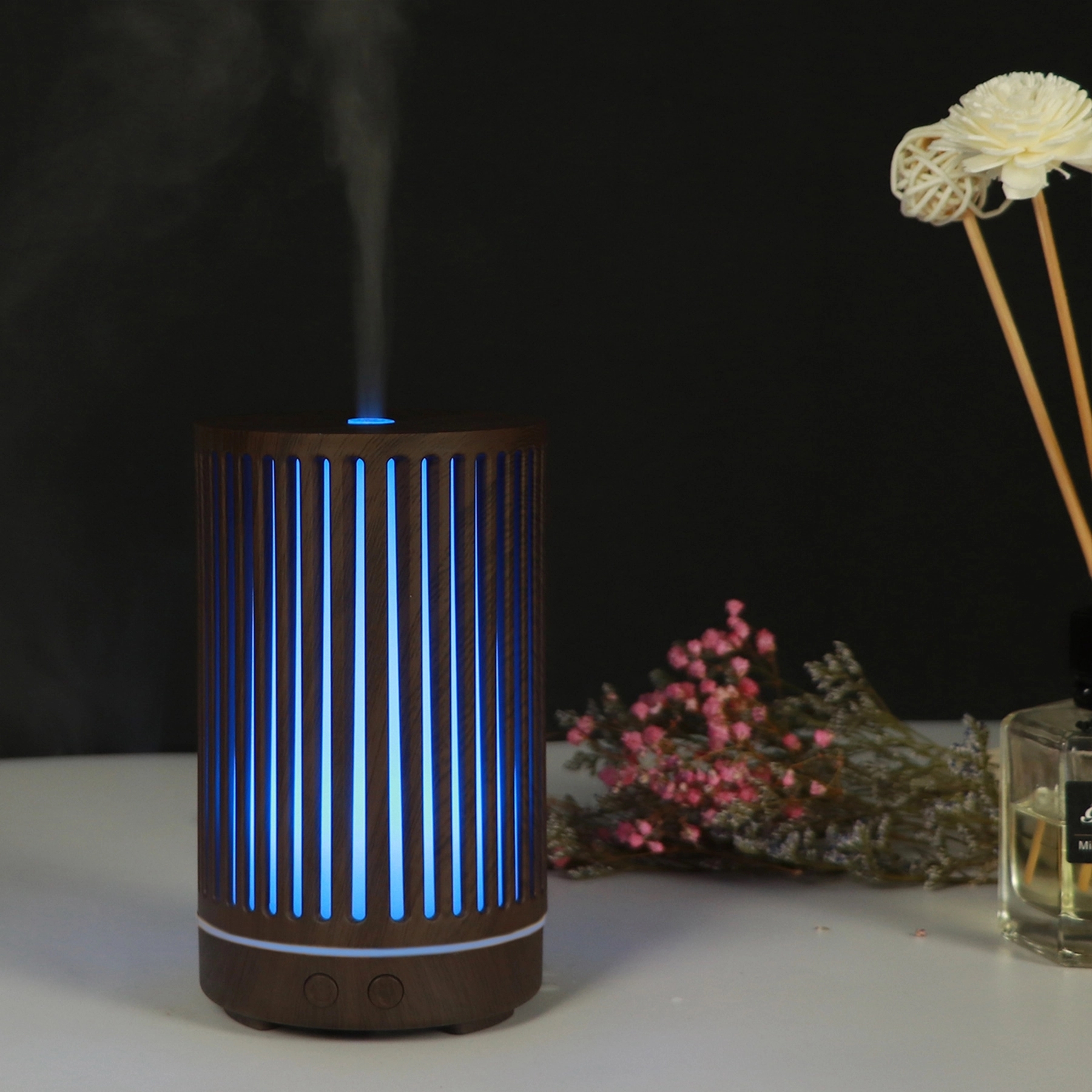 100 ML Wood Grain Ultrasonic Aroma Atomizer Humidifier 6