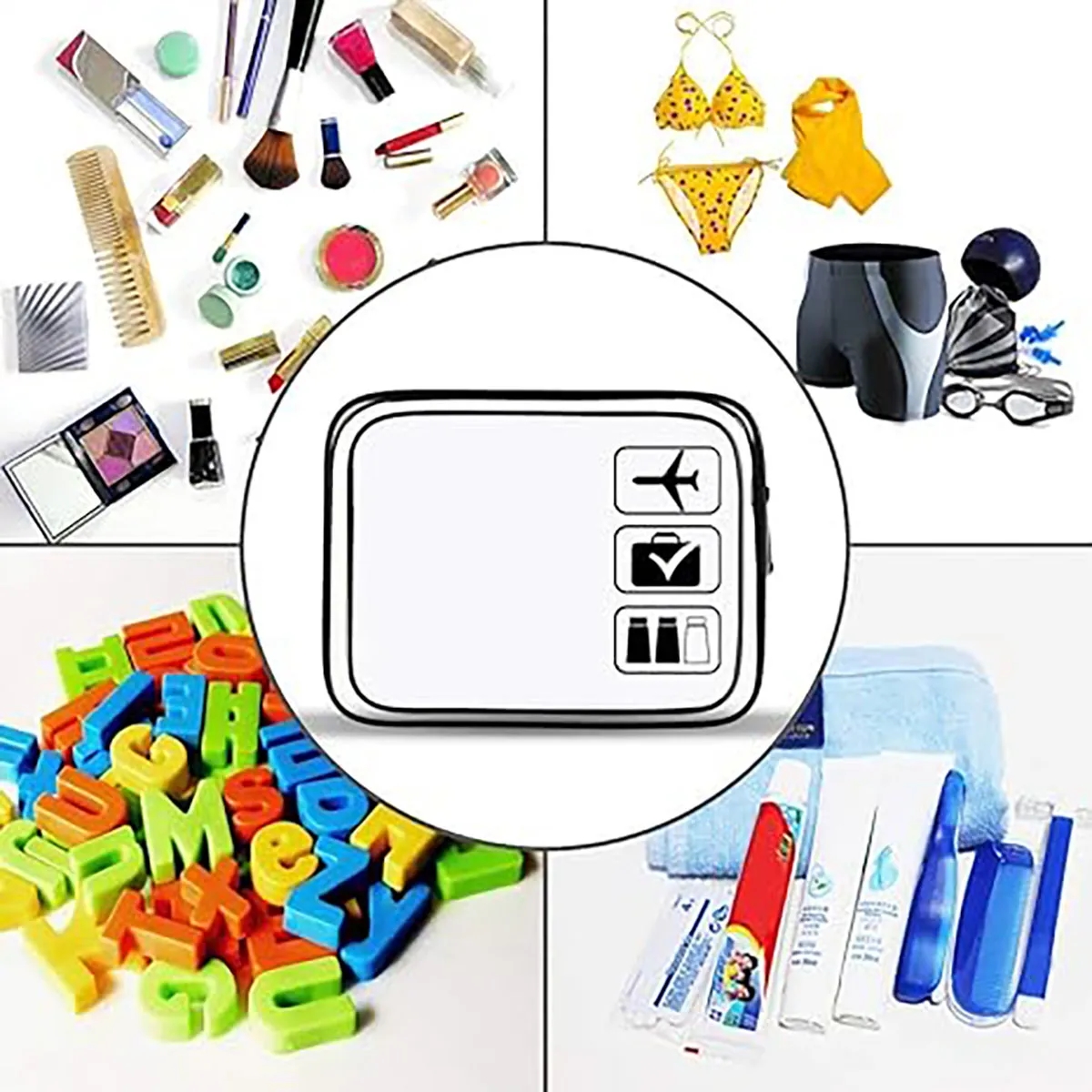 Clear Makeup Bag Waterproof Cosmetic Pouch Set 2