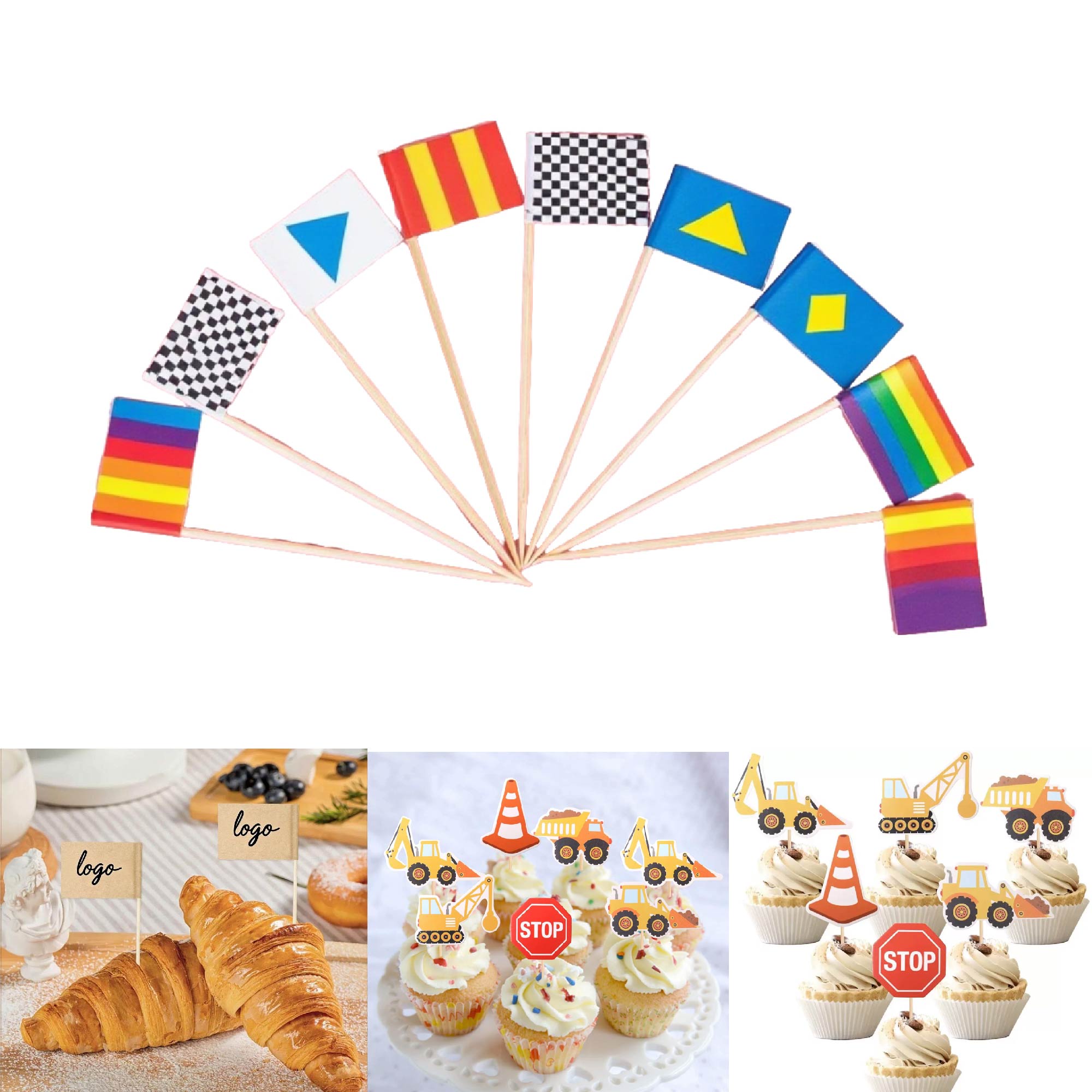 MOQ 300 pcs Decorative Cupcake Flags 2