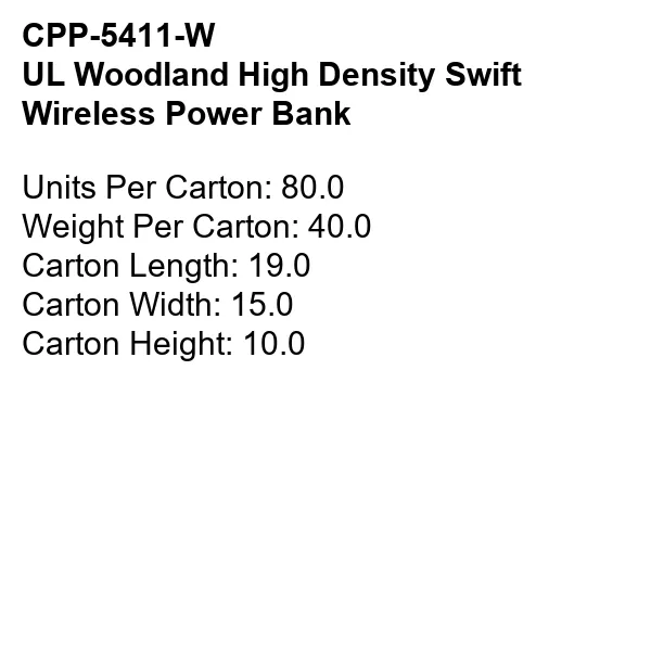 UL WOODLAND HIGH DENSITY SWIFT WIRELESS POWER BANK 4