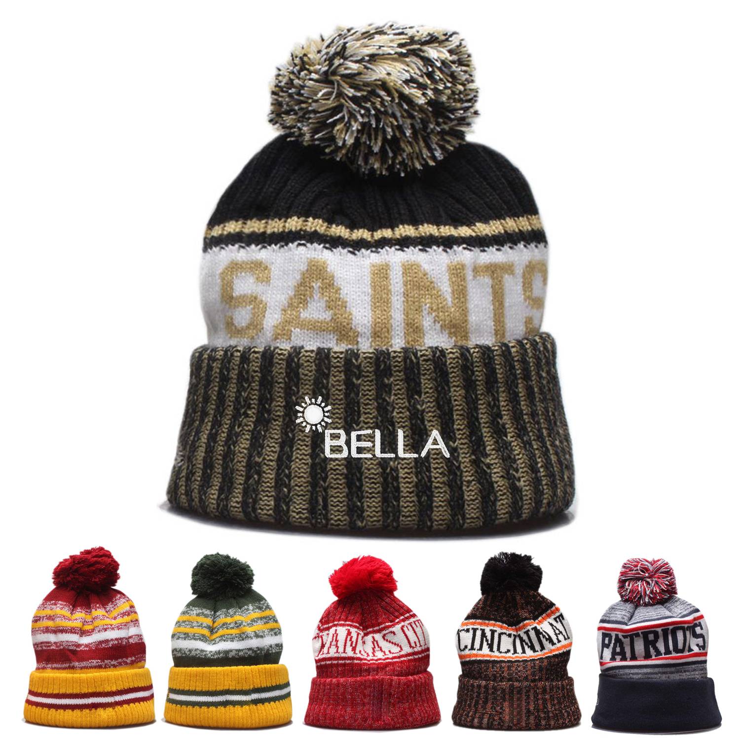 New style plush outdoor warm knitted hat with ball 2