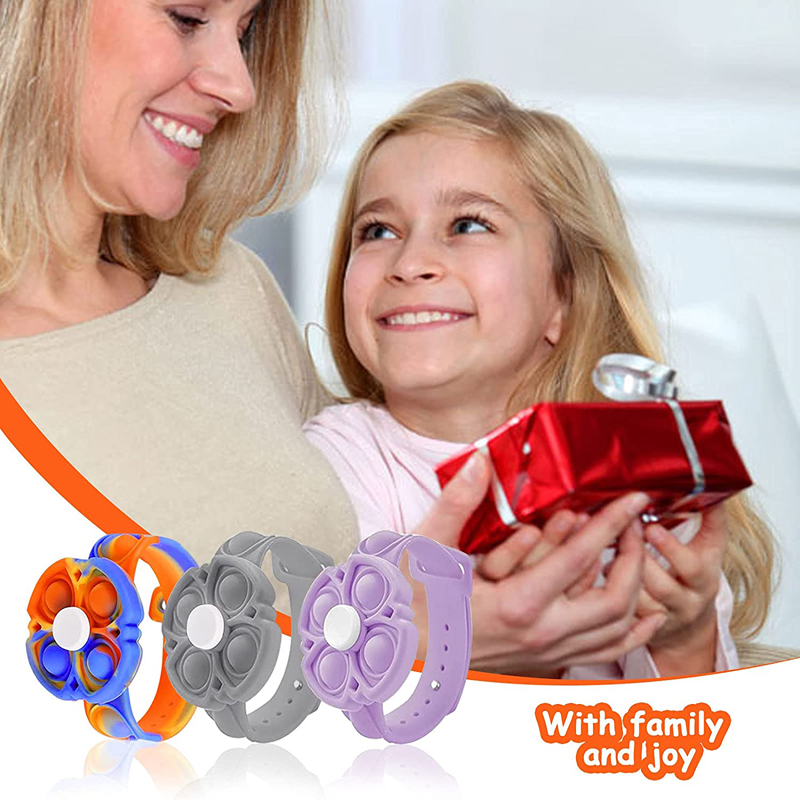 Stress Relief Pop Wristband Fidget Sensory Hand Finger Press Silicone Toy 14