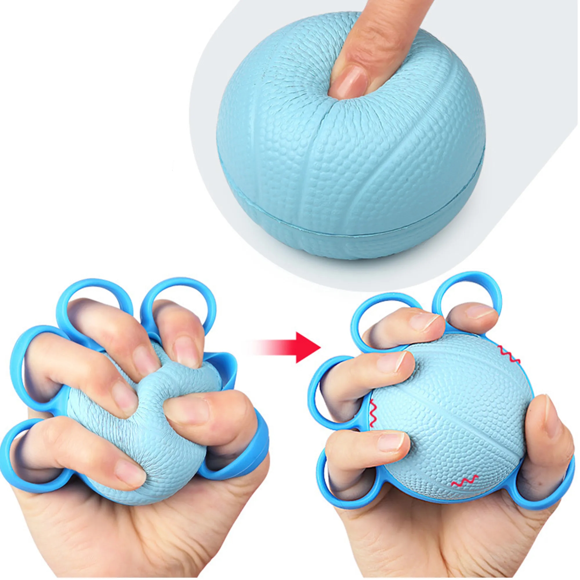 Exerciser Hand Gripper Silicone Finger Puller set 4