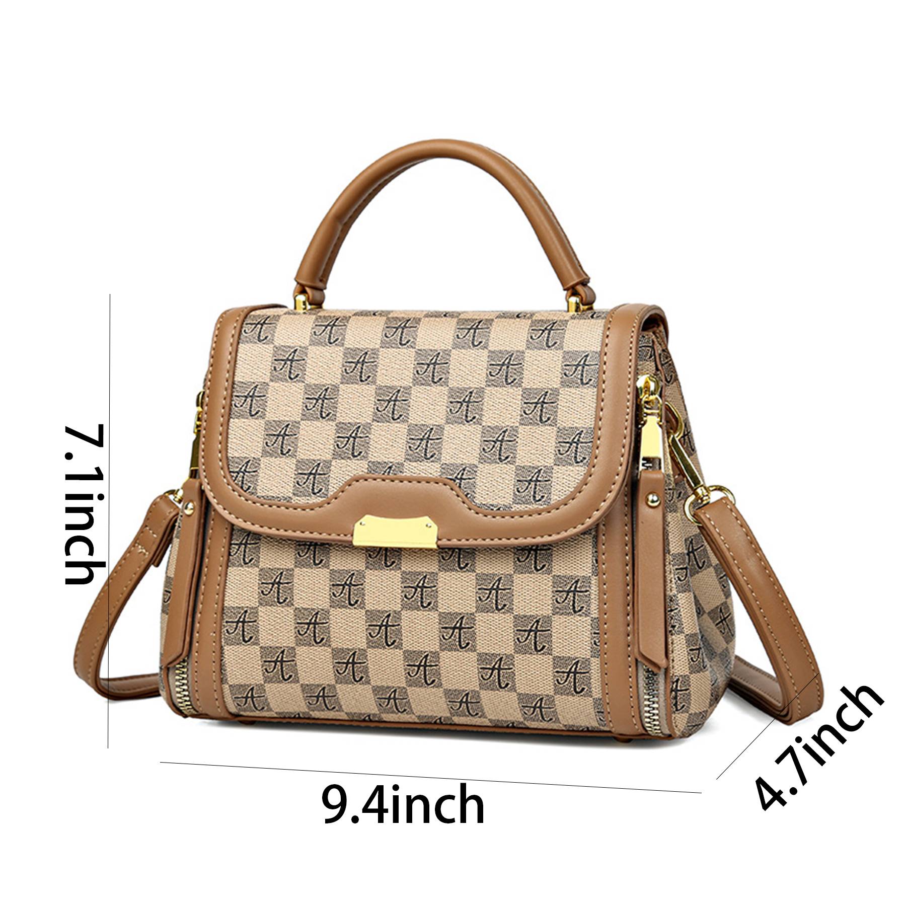 Pu Leather checkered portable Cross-body Bag Women 3