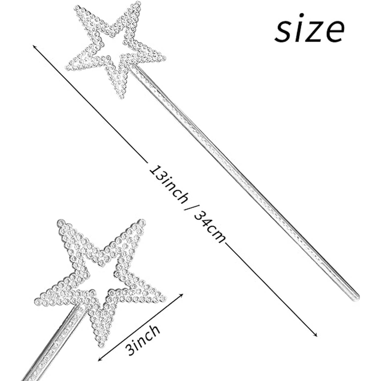 Plastic Silver Fairy Princess Wand 5