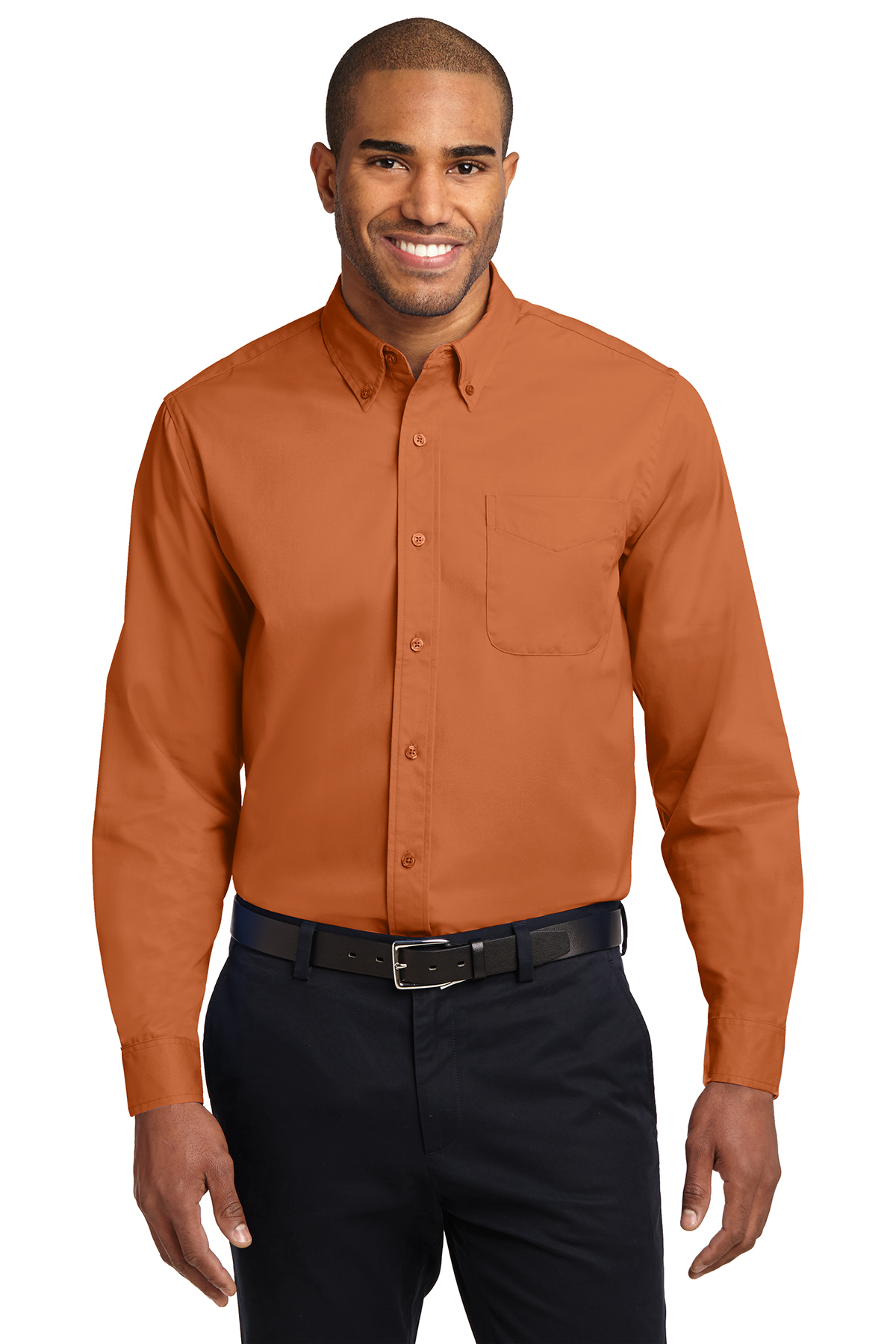 Men's Long Sleeve Oxford Button-Down Easy Care Shirts 8