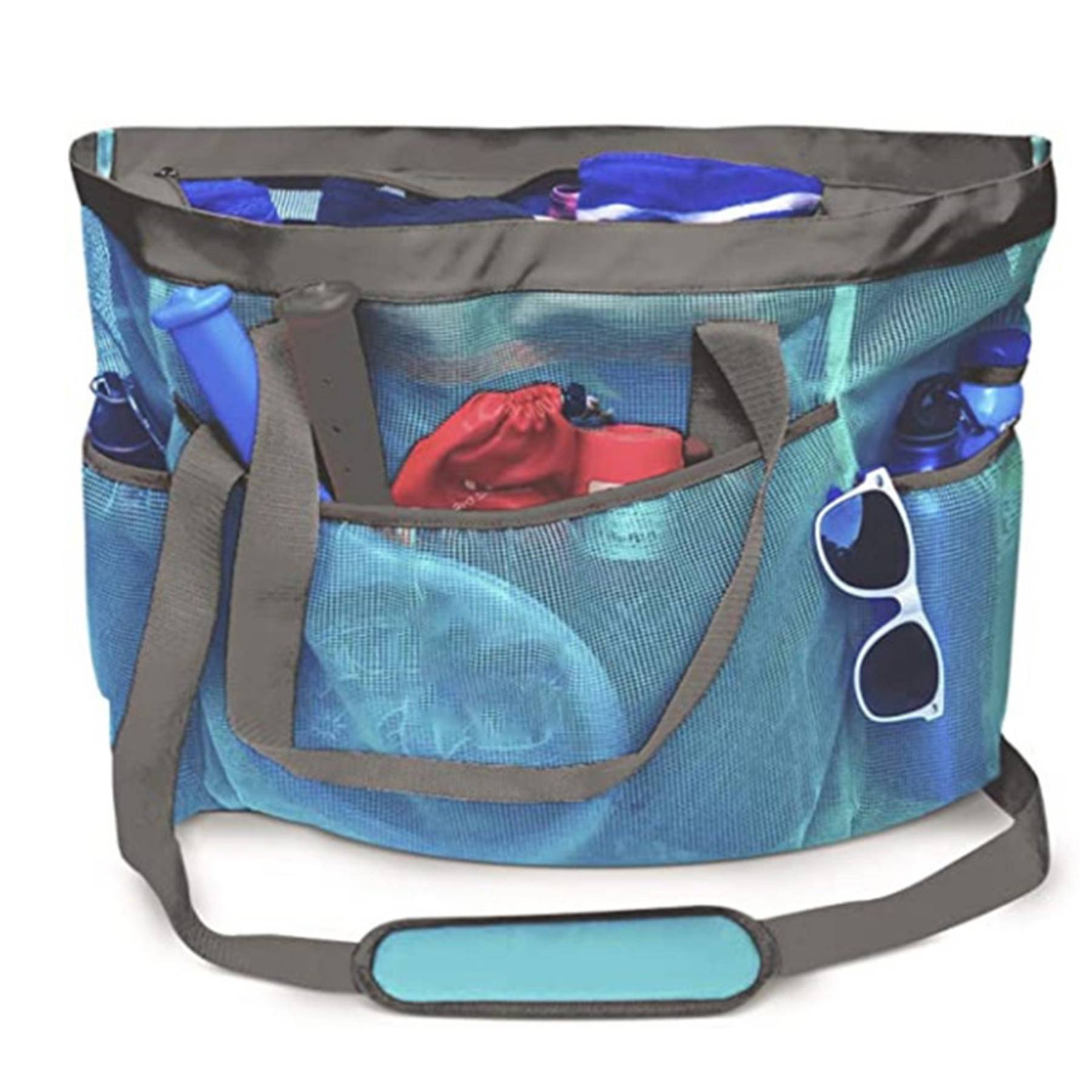 Nylon Mesh Beach crossbody Bag with Zipper 2