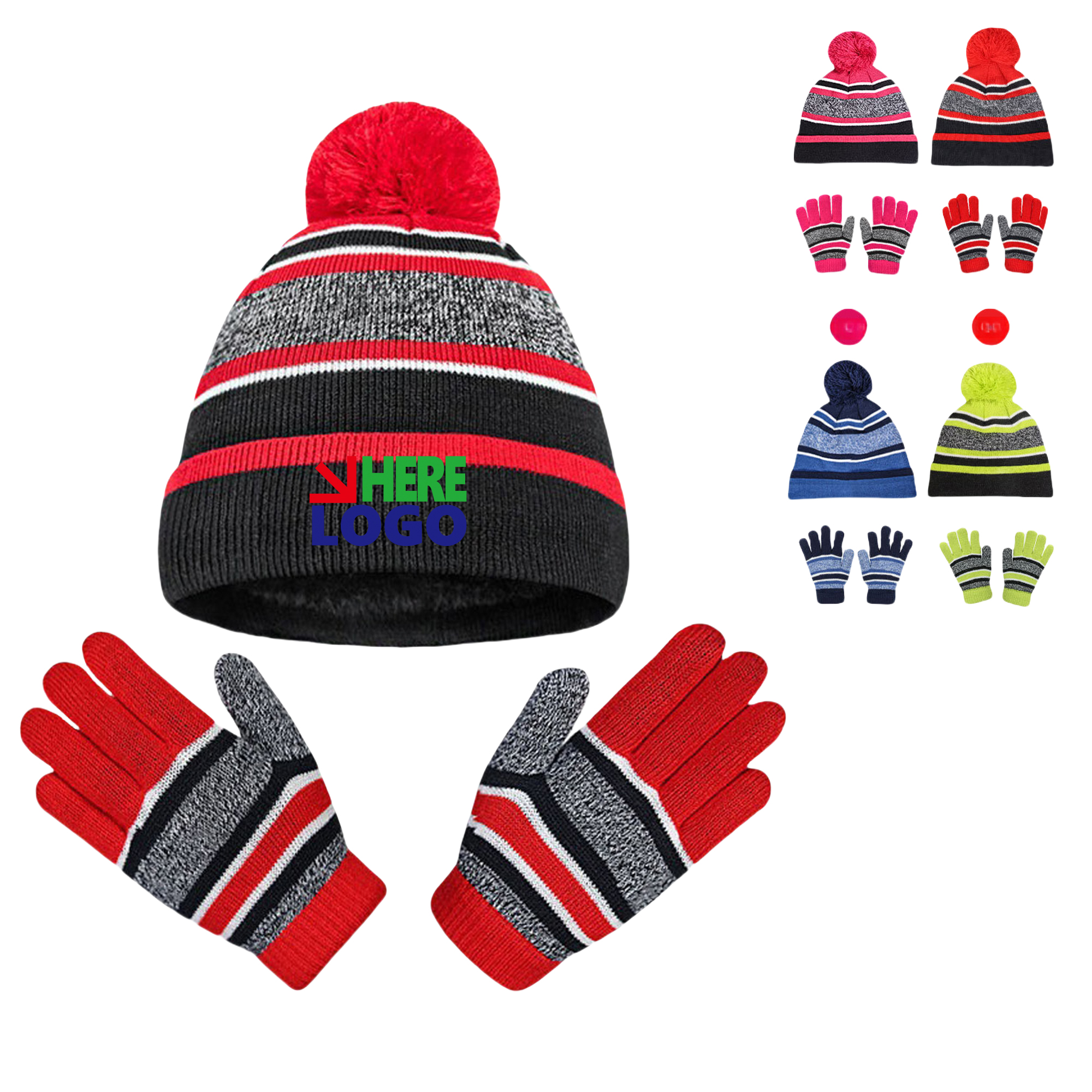 Winter Cashmere Warm Knitted Hats And Gloves For Kids 2