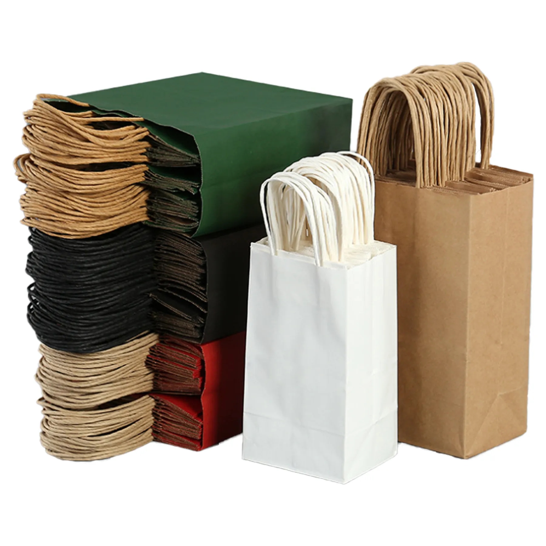Colorful Gift Shopping Bags Brown Packaging Kraft Paper 5
