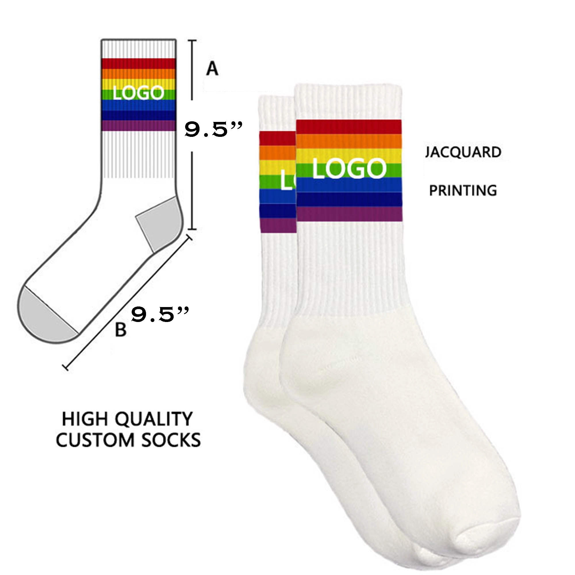 Jacquard Athletic Crew Socks MOQ50 2