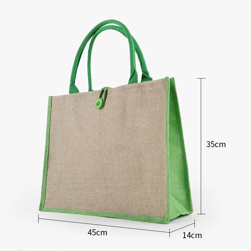 Jute Composite PVC Waterproof Bag, custom tote bag with logo imprint 6