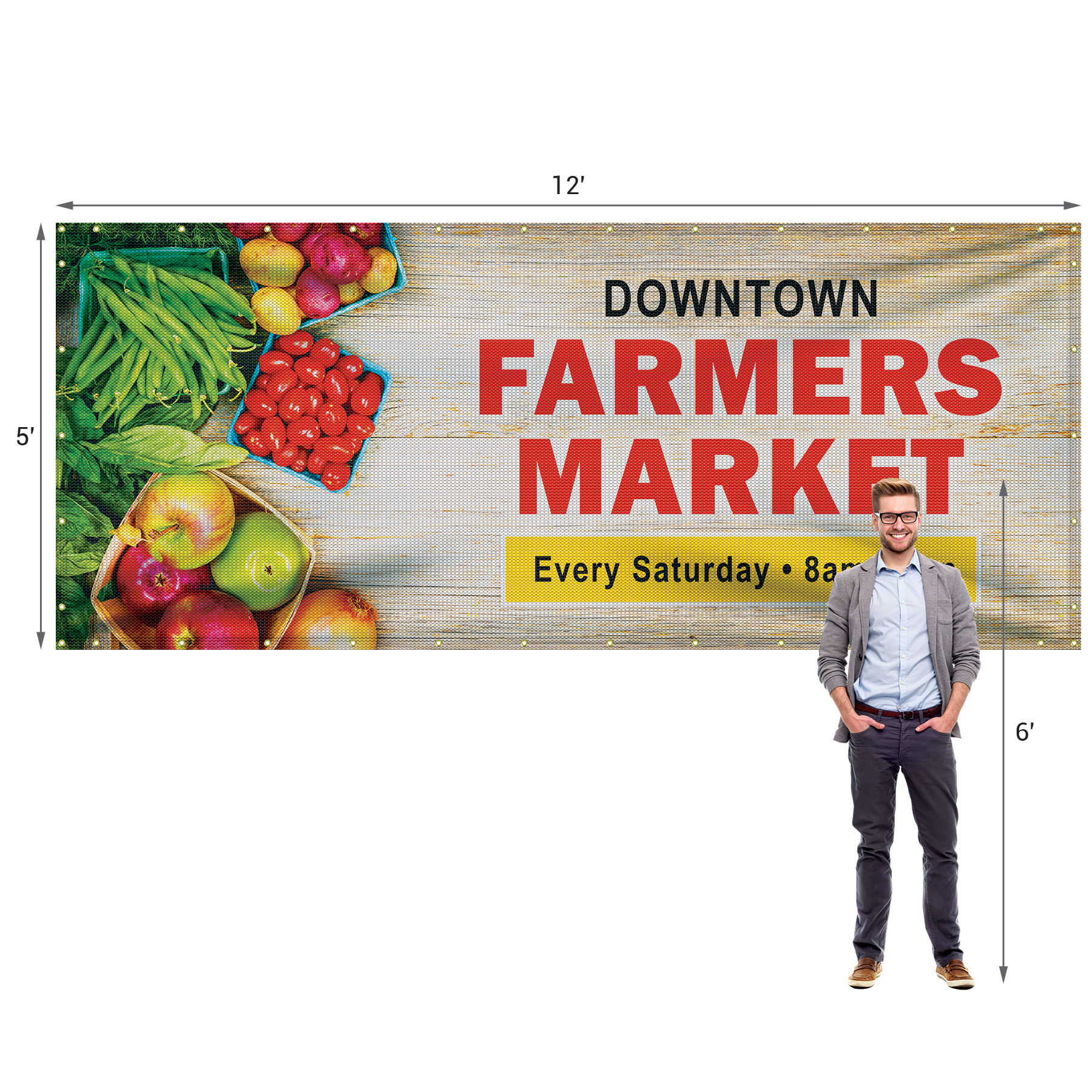 5' x 12' Premium Polyester Mesh Banner 2