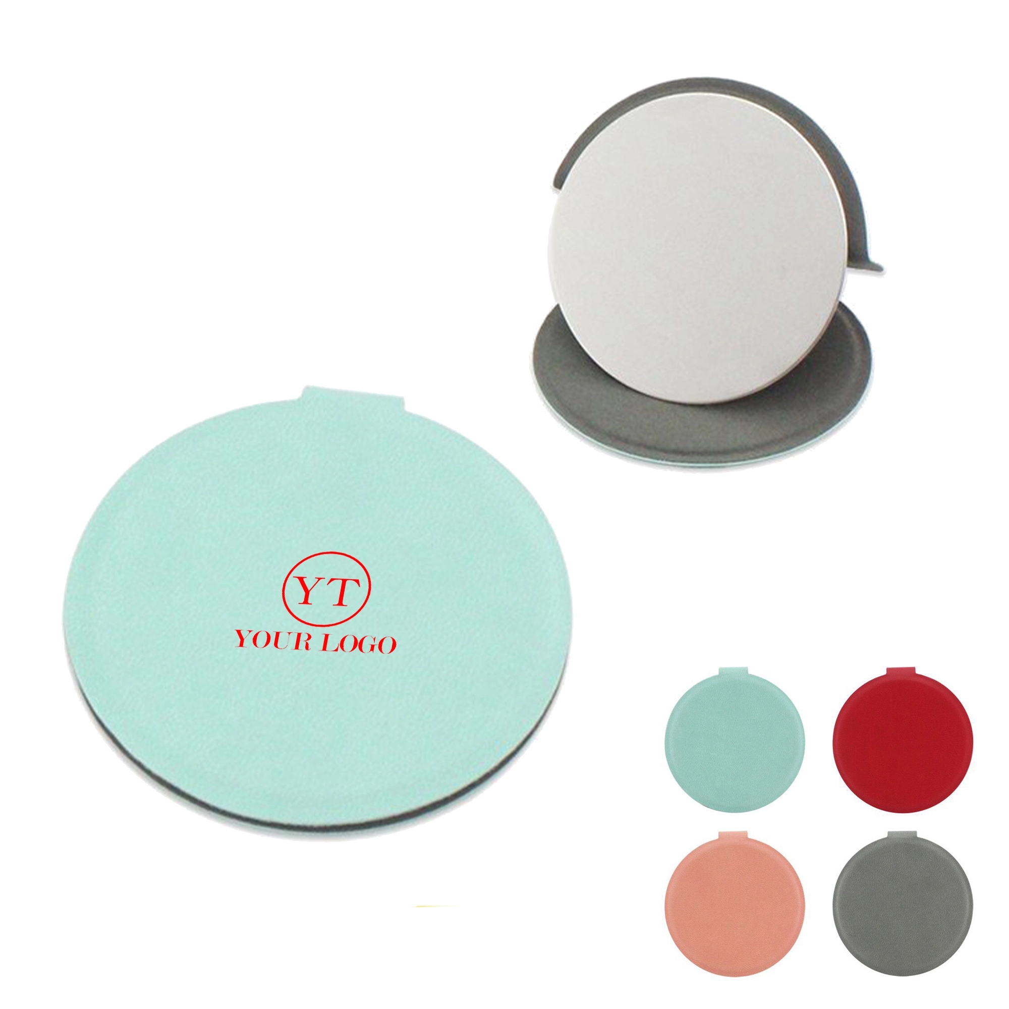 Folding Makeup Mirror with PU Leather Case Cover
