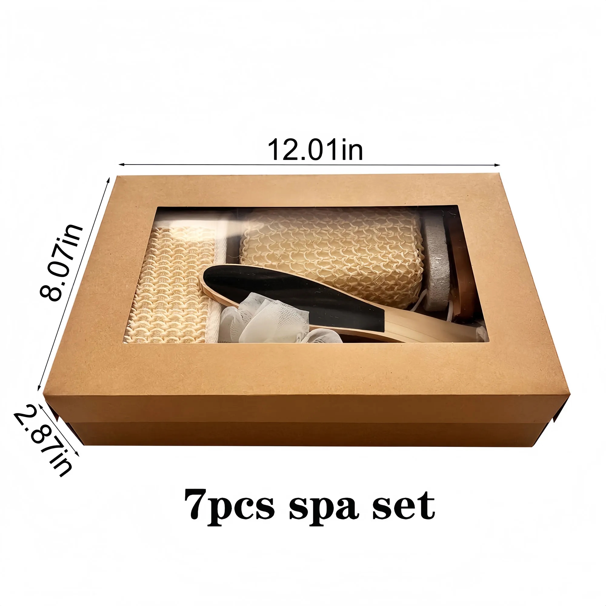 Natural Fiber 7-Piece Spa Bath Set With Accessories Gift Box 1