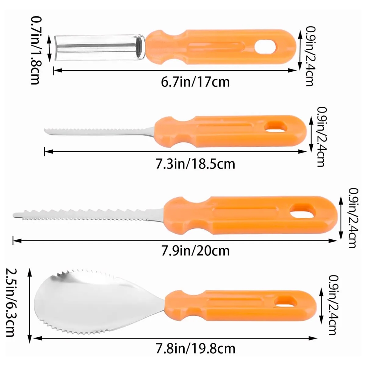 4pcs Professional Pumpkin Carving Tool Kit with Handbag 5