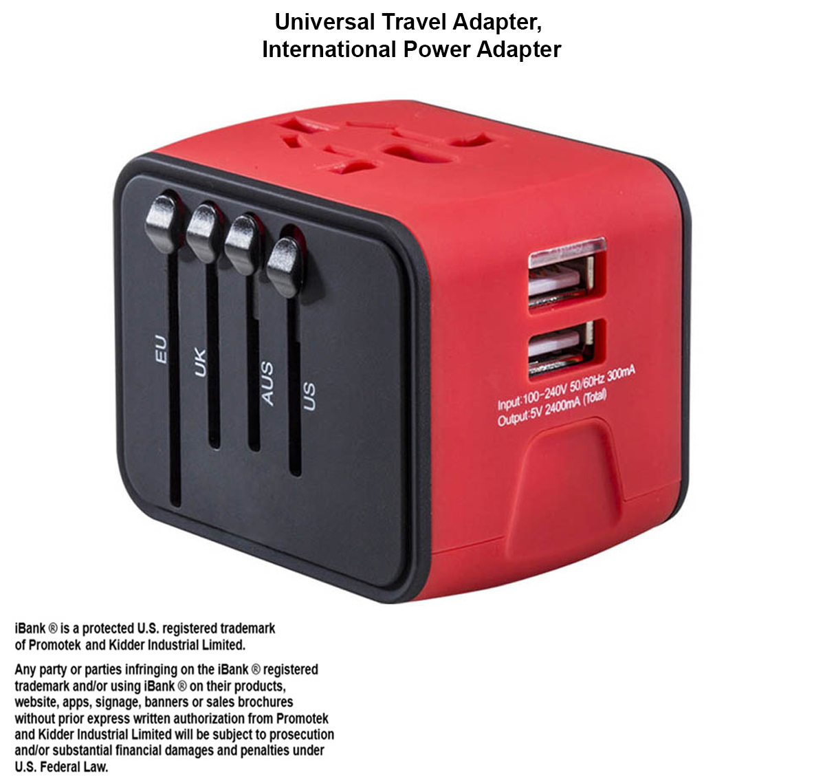 iBank ® Universal Travel Adapter, International Power Adapter. Free Shipping 2