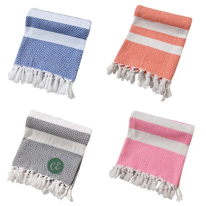 Quick Dry Turkish Tassel Beach Towel 1