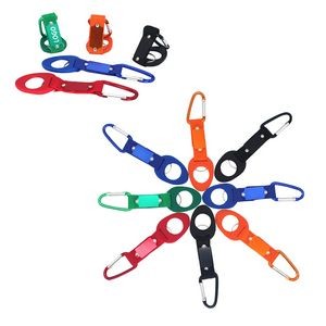 Functional Carabiner Keyring Bottle Holder With Strap And Metal Plate 11