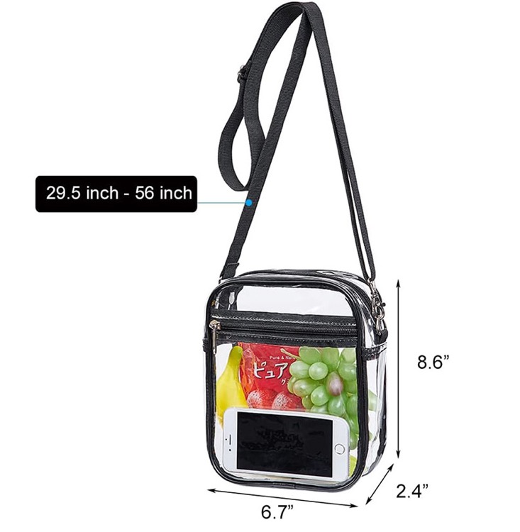 Large Clear PVC Stadium Bag Adjustable Strap Shoulder Bags 8
