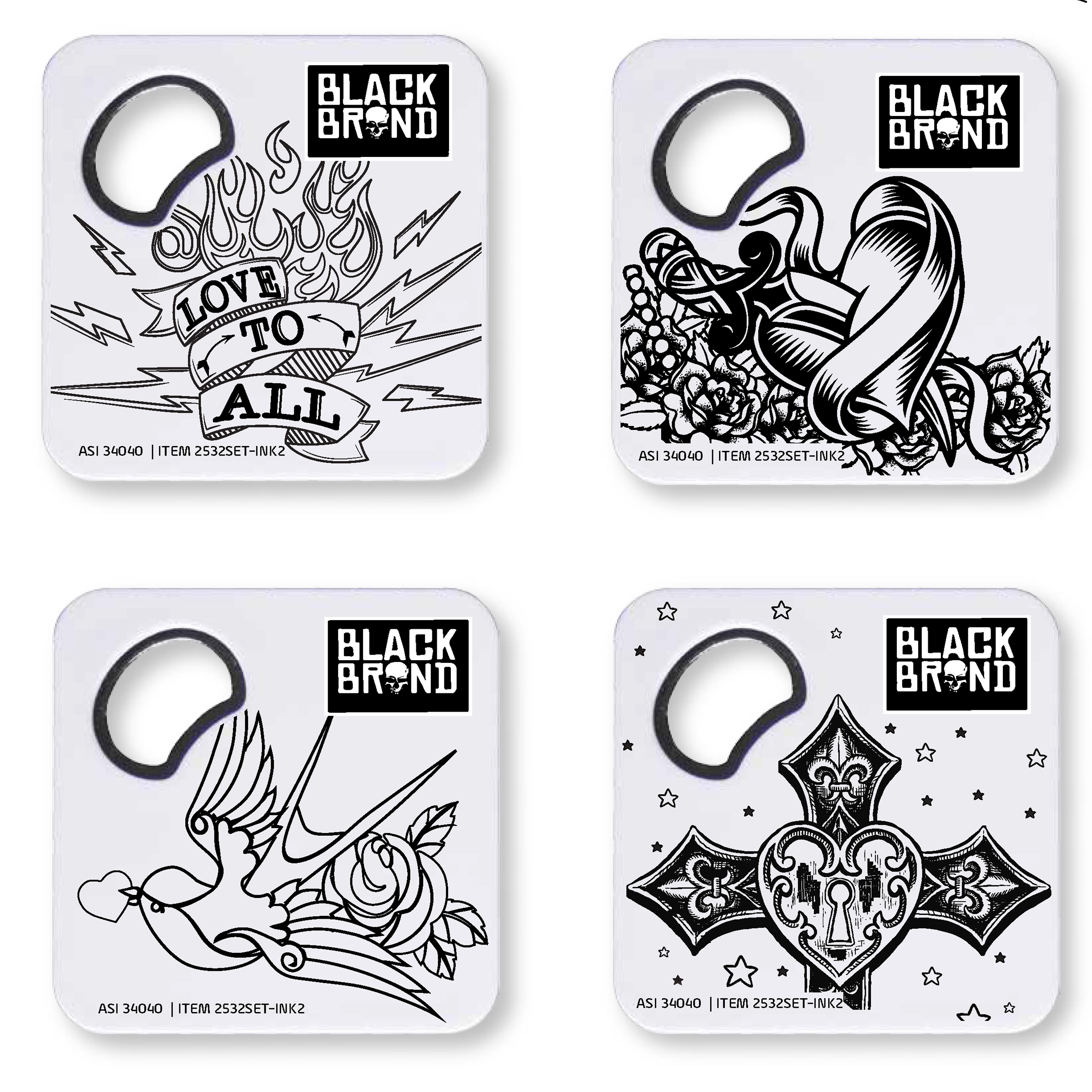 Magnetic Coaster With Bottle Opener Set