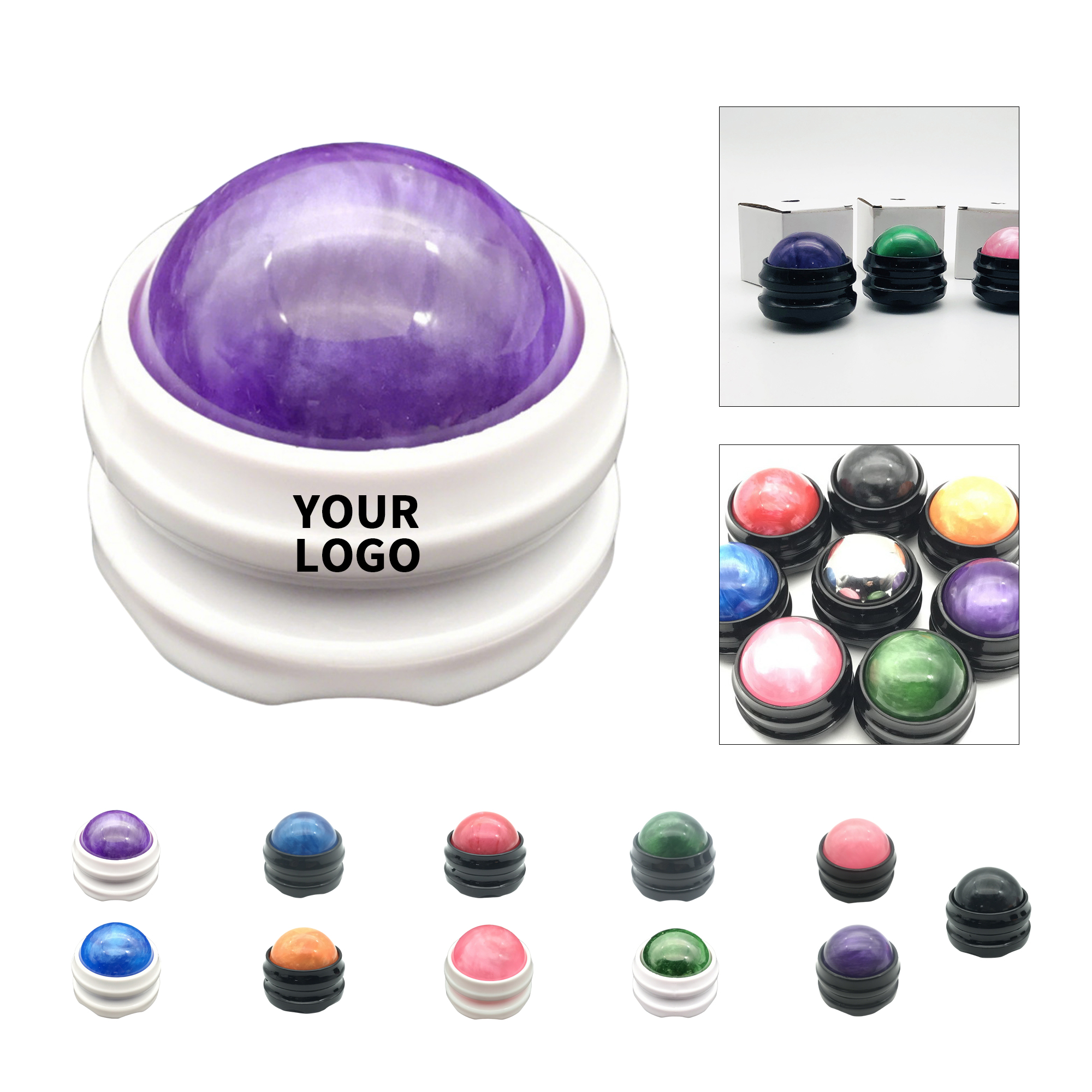 Handheld Resin Massage Ball With Rolling Base 9