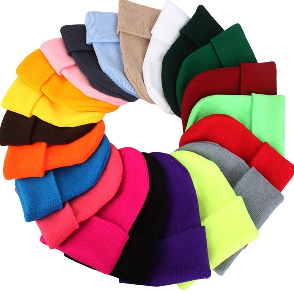 Embroidered Acrylic Knit Beanie with Cuff 14