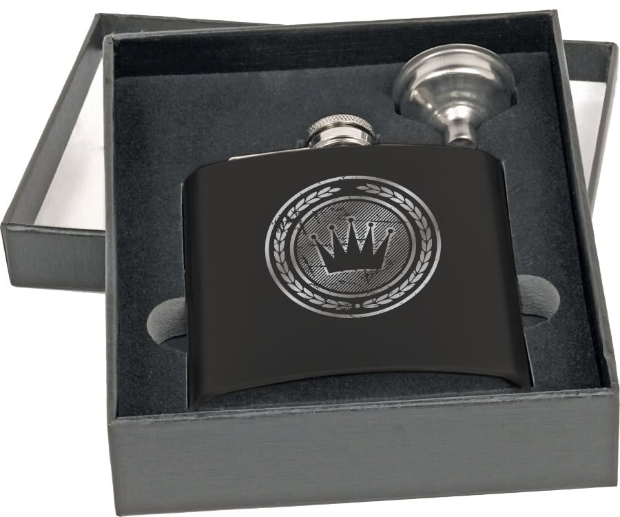 6 oz. Flask Set in Black Presentation Box 4