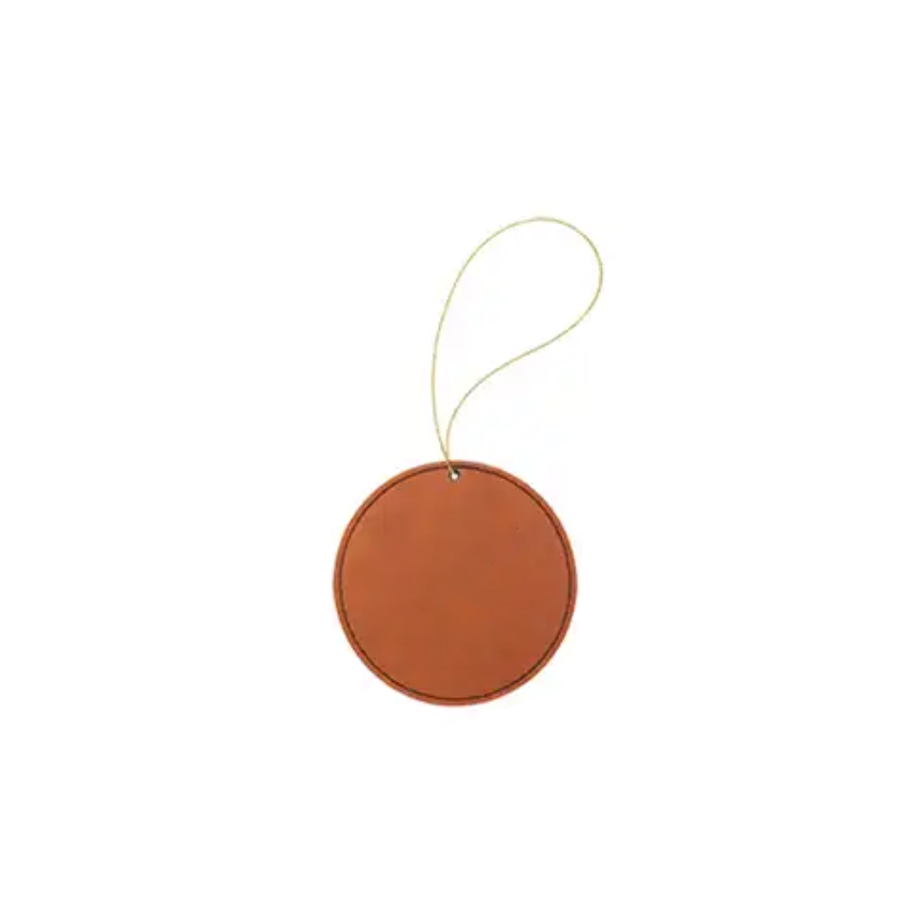 Leatherette Round Ornaments with String 3