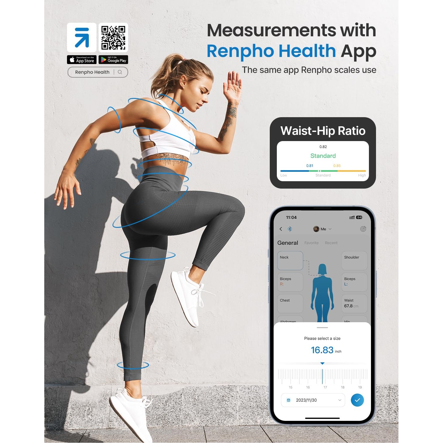 Smart Tape Measure, Body Measuring Tape for Weight Loss, Wireless Body Measurement Tape 1