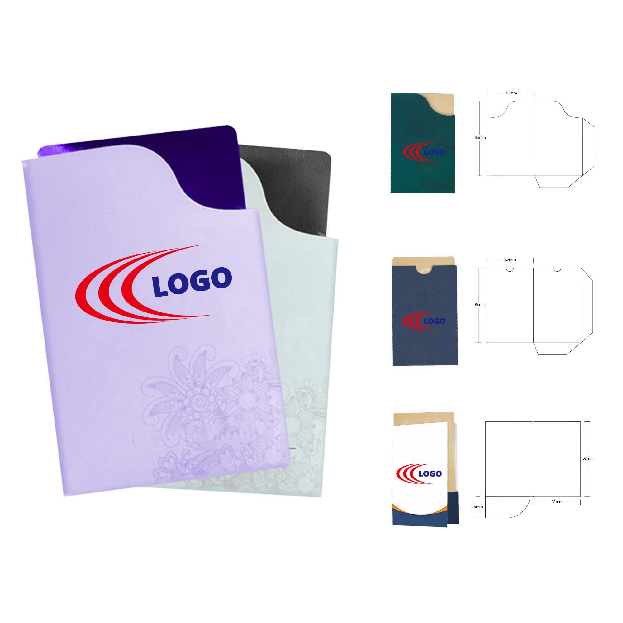 Hotel key Sleeve Card Holder, promotional clip with logo imprint 2