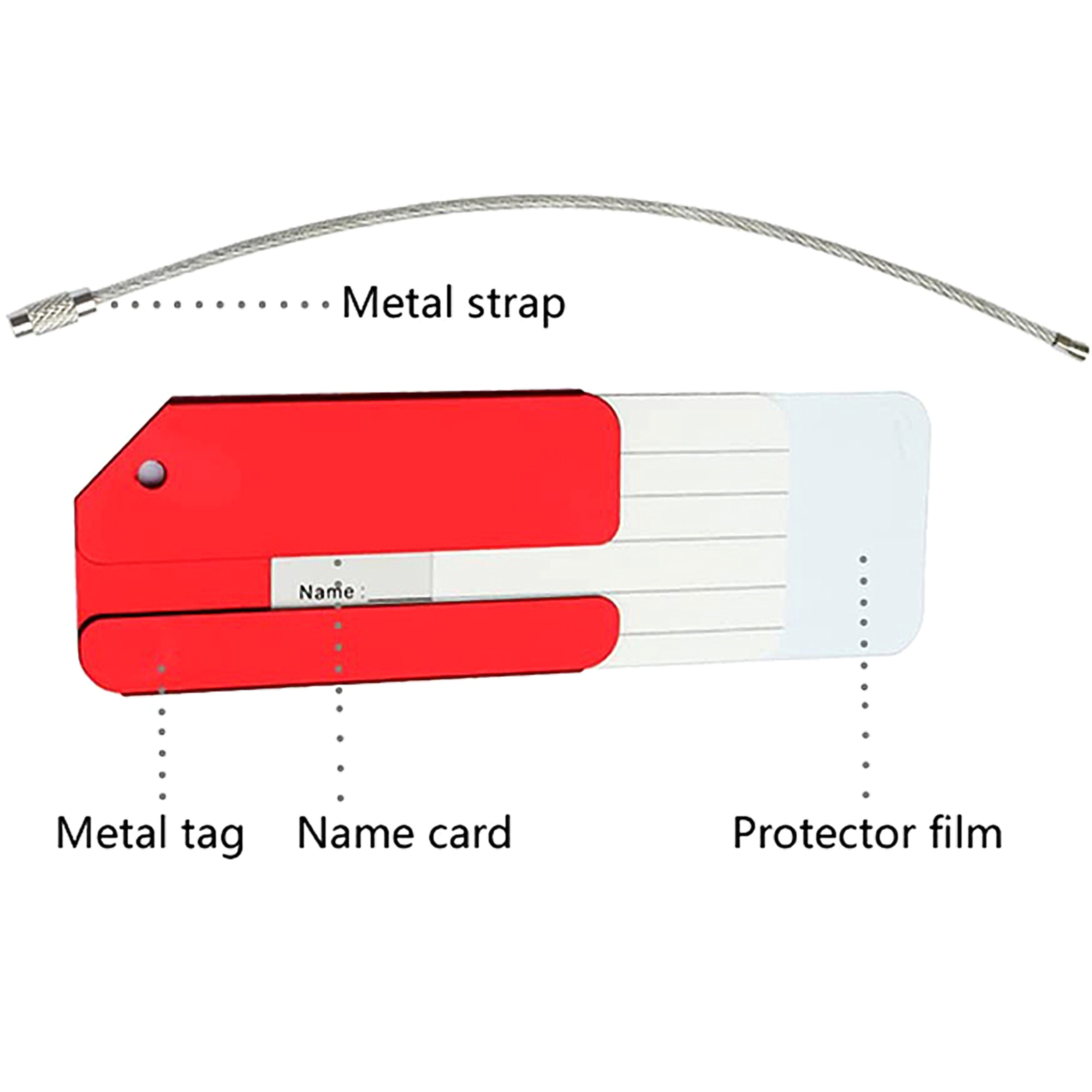 Aluminum Luggage Tag w/Name Card 2