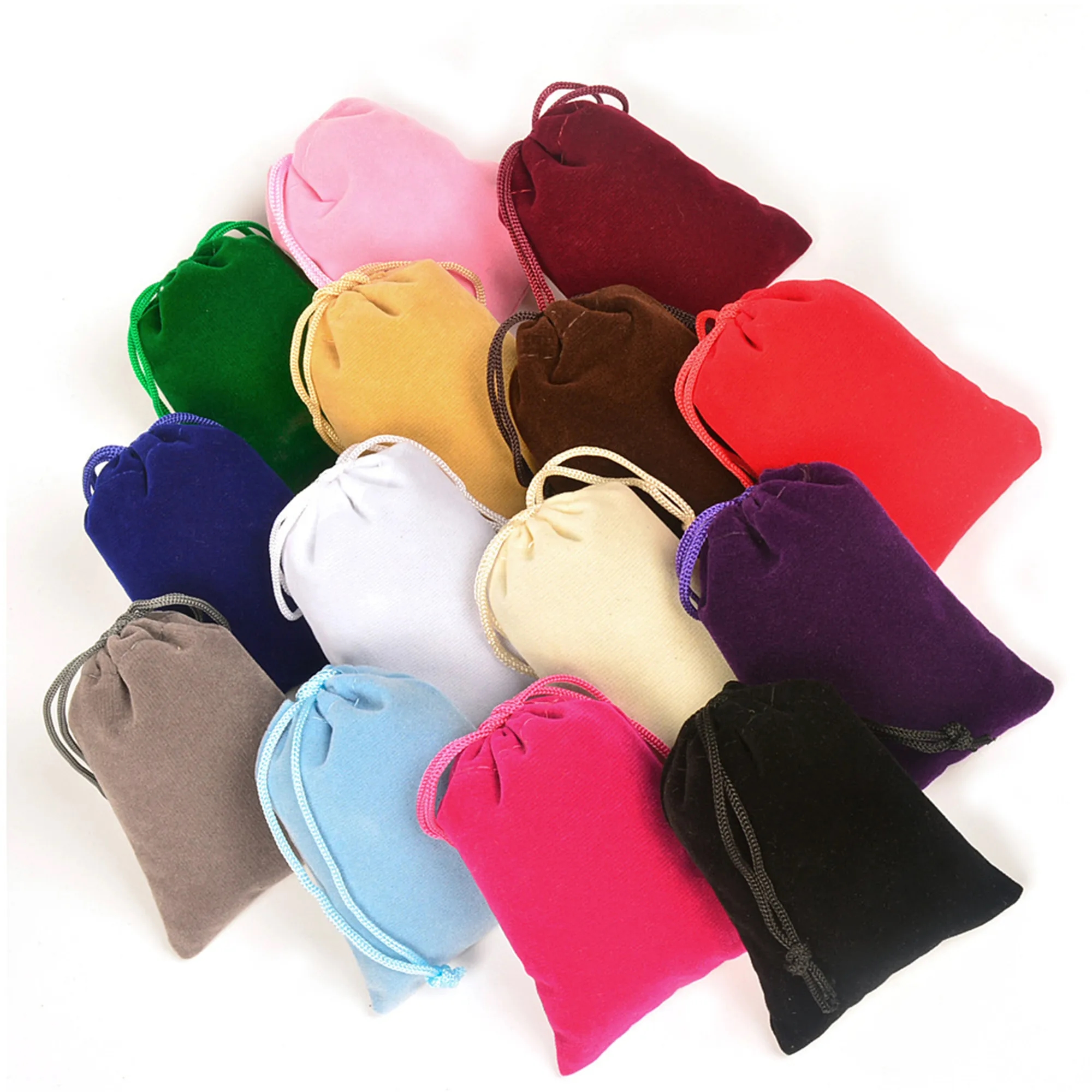 Full Color Soft Velvet Drawstring Pouch for Jewelry 3