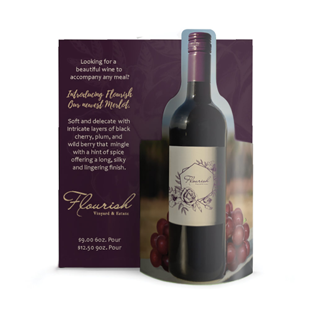 Red Wine Wave 3D Table Tent 3