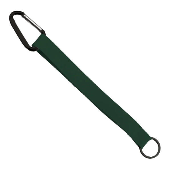 3/4" Sewn Polyester Keychain with Metal Split-Ring and Carabiner 167