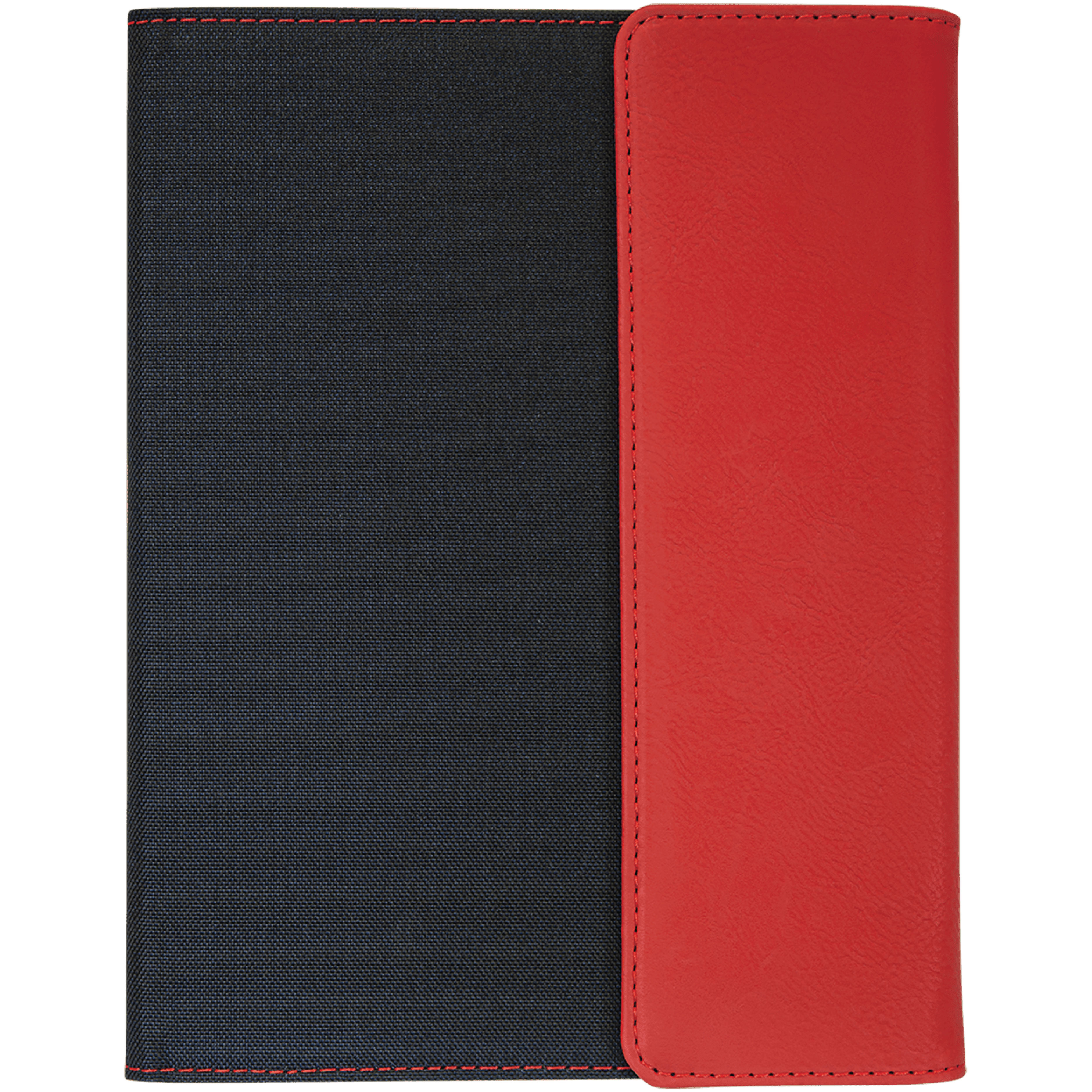 7" x 9" Red Leatherette & Black Canvas Portfolio 2