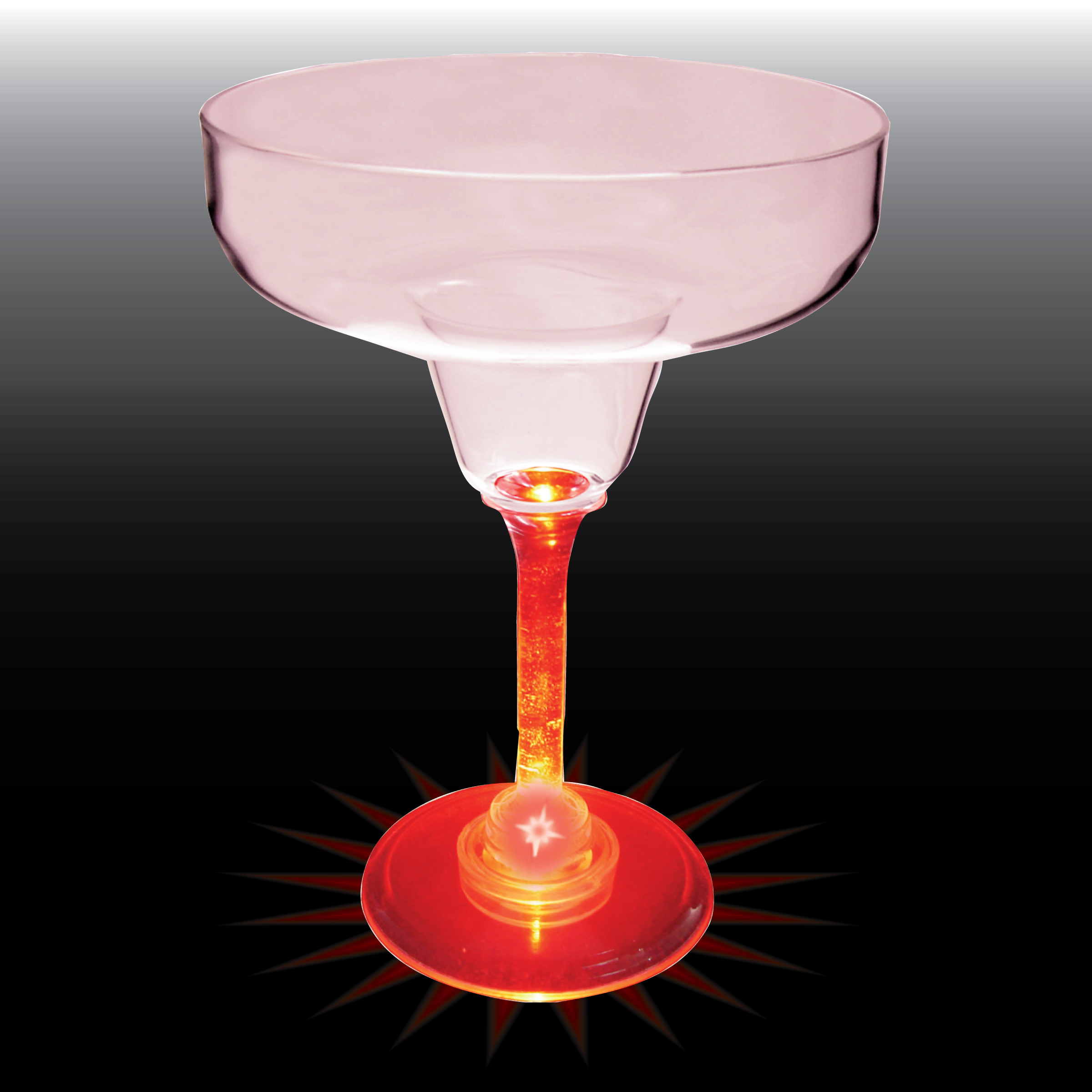 12oz Light Up Standard Stem Plastic Margarita Glass
