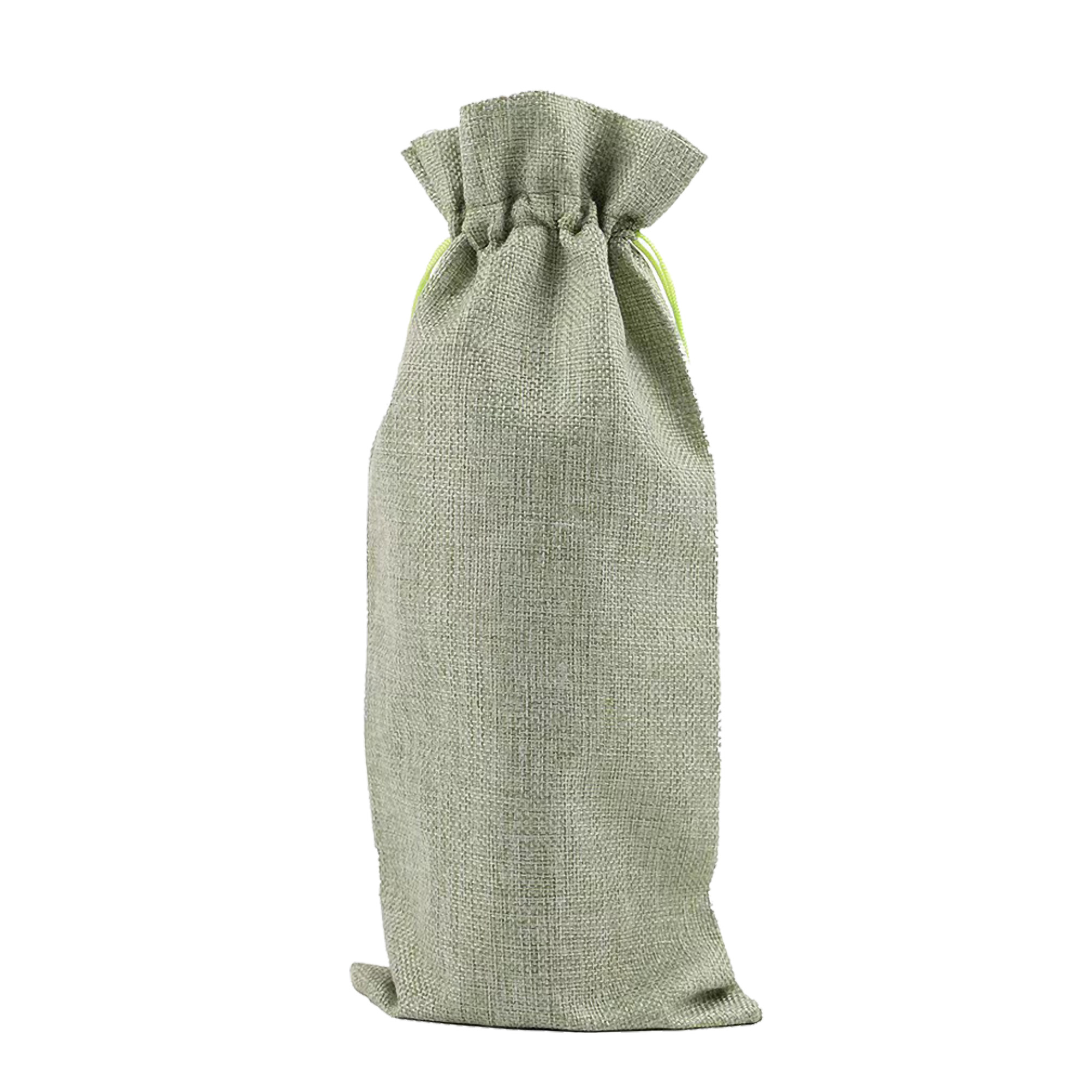 Wine Burlap Drawstring Bag Gift Tote Storage Sackcloth 2
