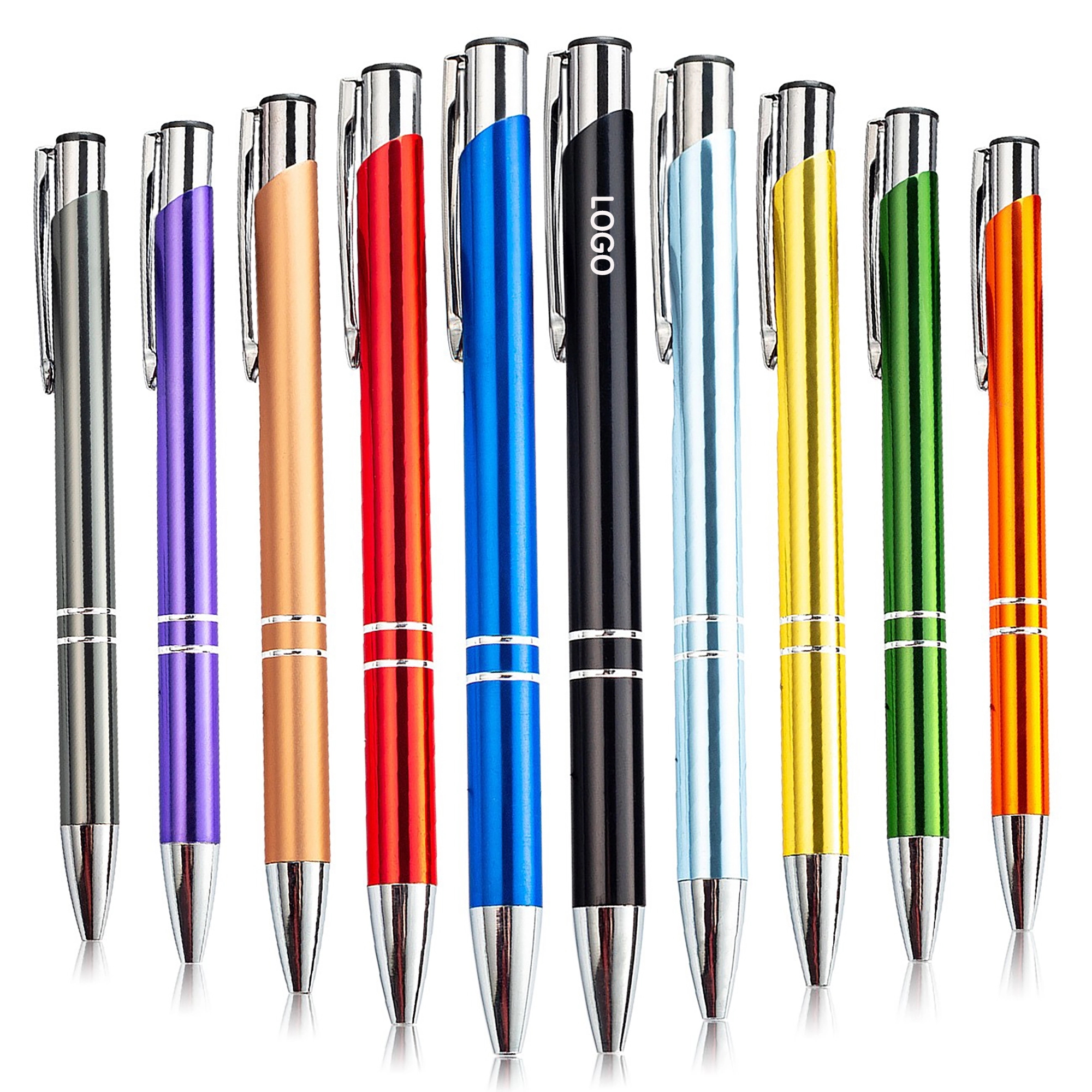 Colored metal ballpoint pen