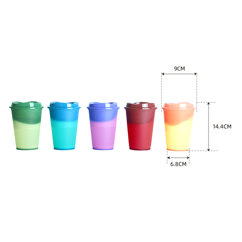 450ML 16 Oz Color Plastic Cup Temperature Sensitive Milk Tea Cup 4