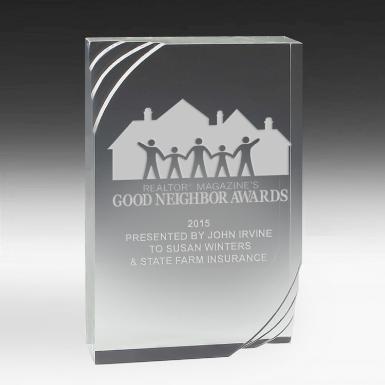 1 1/4" Thick Freestanding Acrylic Awards - 6" 2