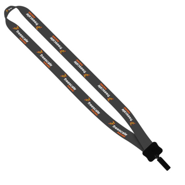 3/4" Dye-Sublimated Stretchy Elastic Lanyard with Plastic Clamshell and Plastic O-Ring 17
