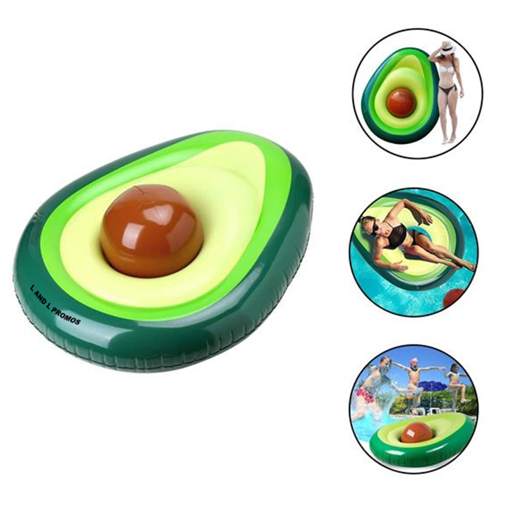 Inflatable Avocado Pool Float Floatie With Ball 1