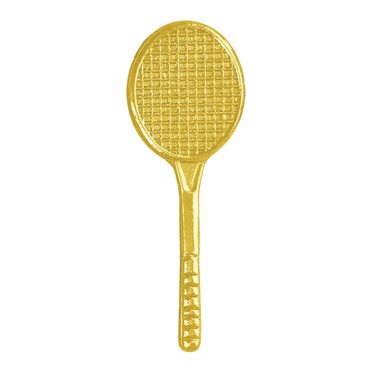 Tennis Racket Bright Gold Chenille Lapel Pin