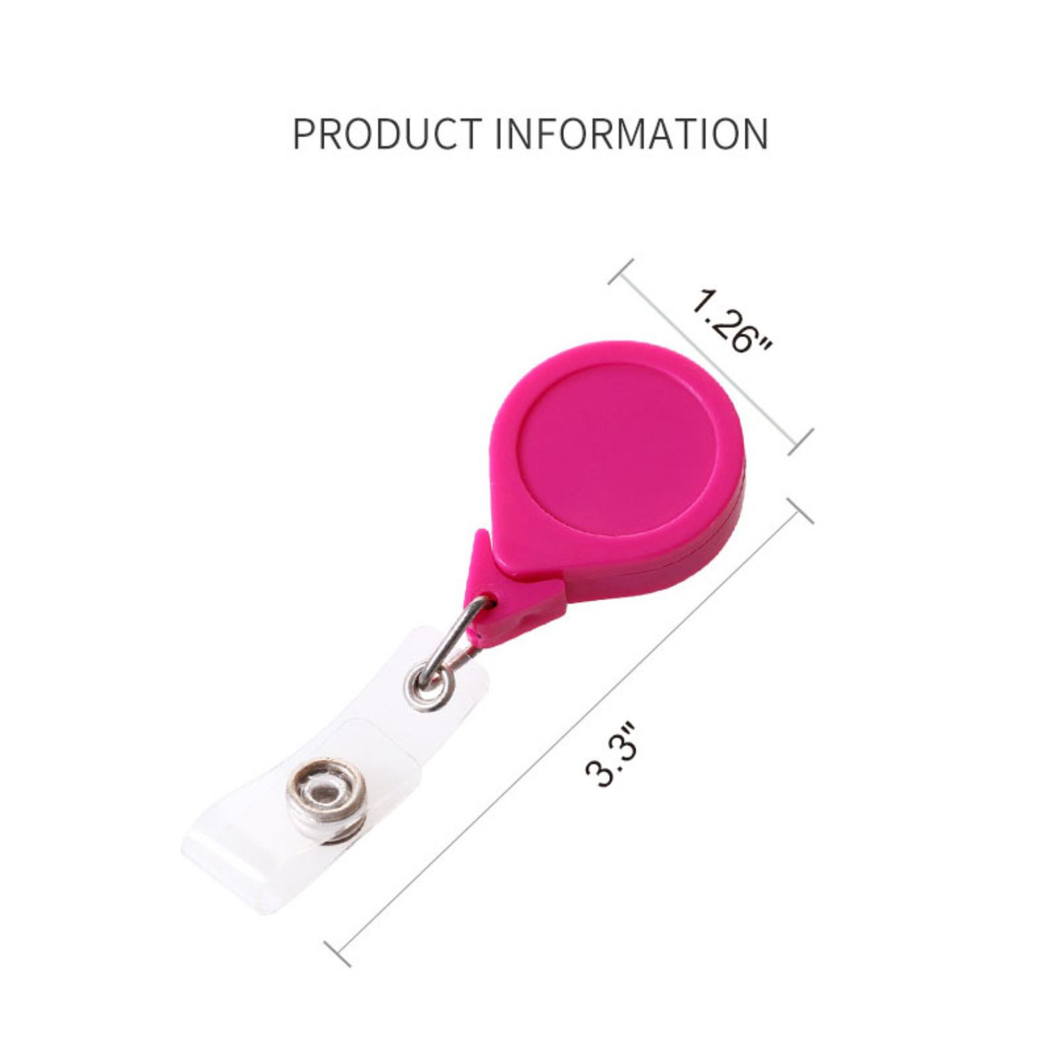 Tear-Drop Retractable Round Badge Reel w/ Pins 3