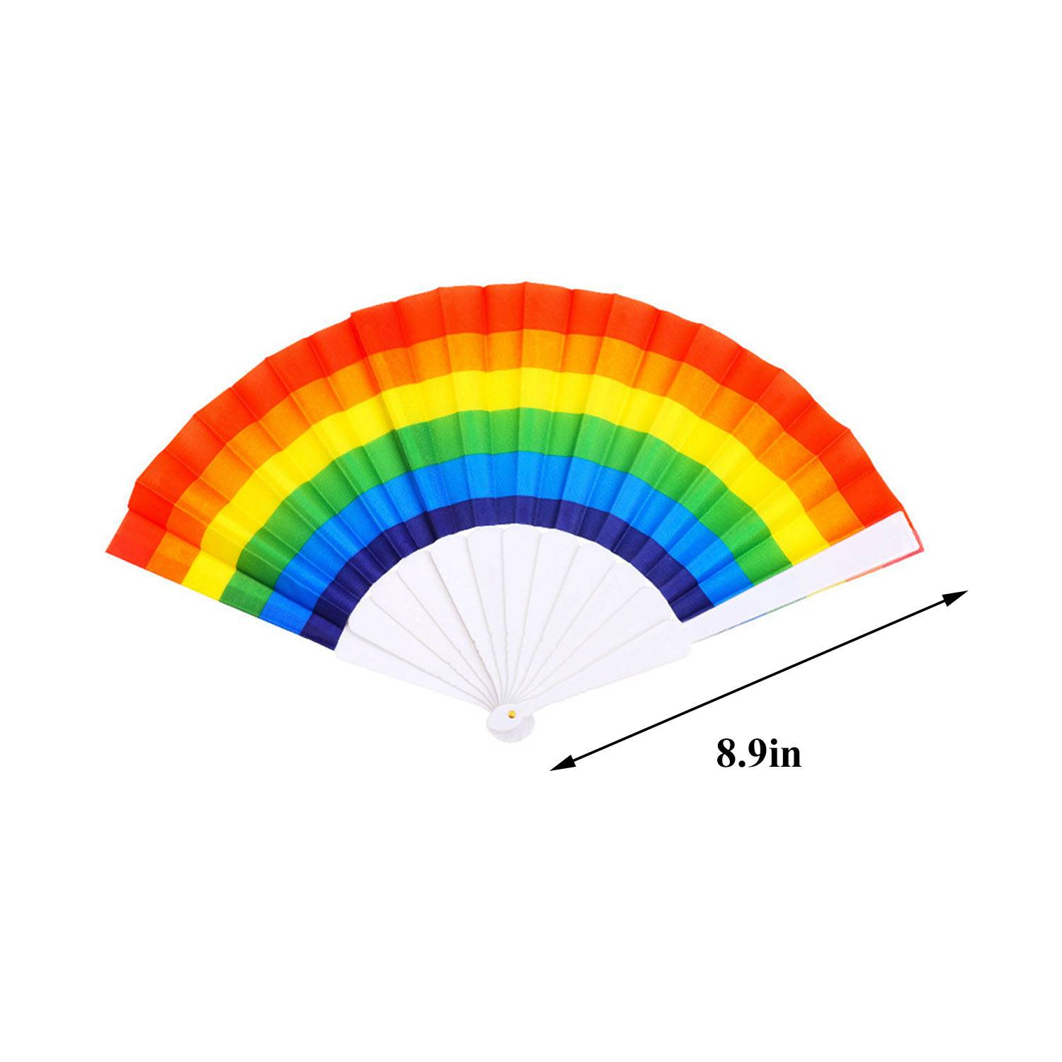 Rainbow Folding Colorful HandHeld Fans for Party 5