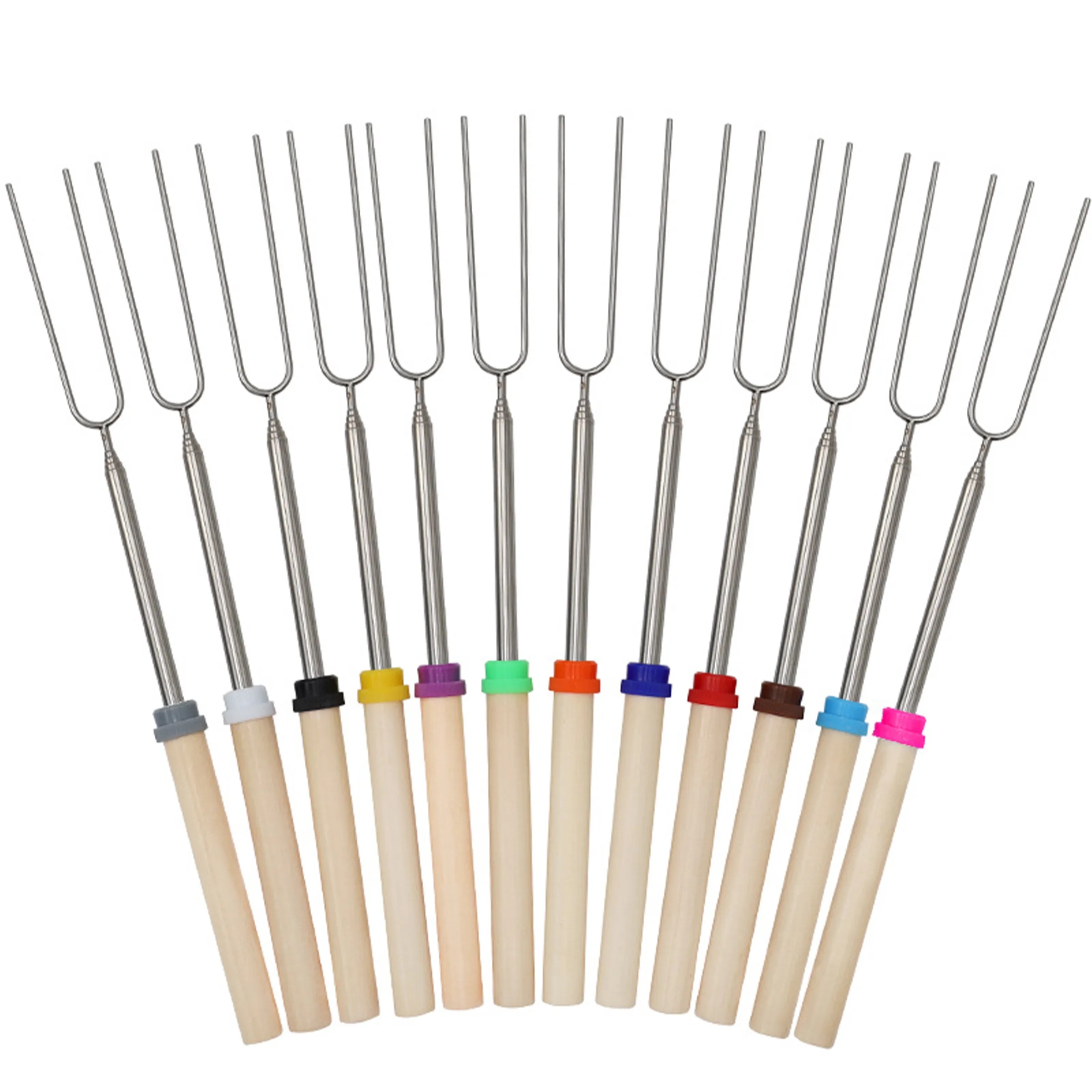 Stainless Steel Telescopic Barbecue Fork Set 5