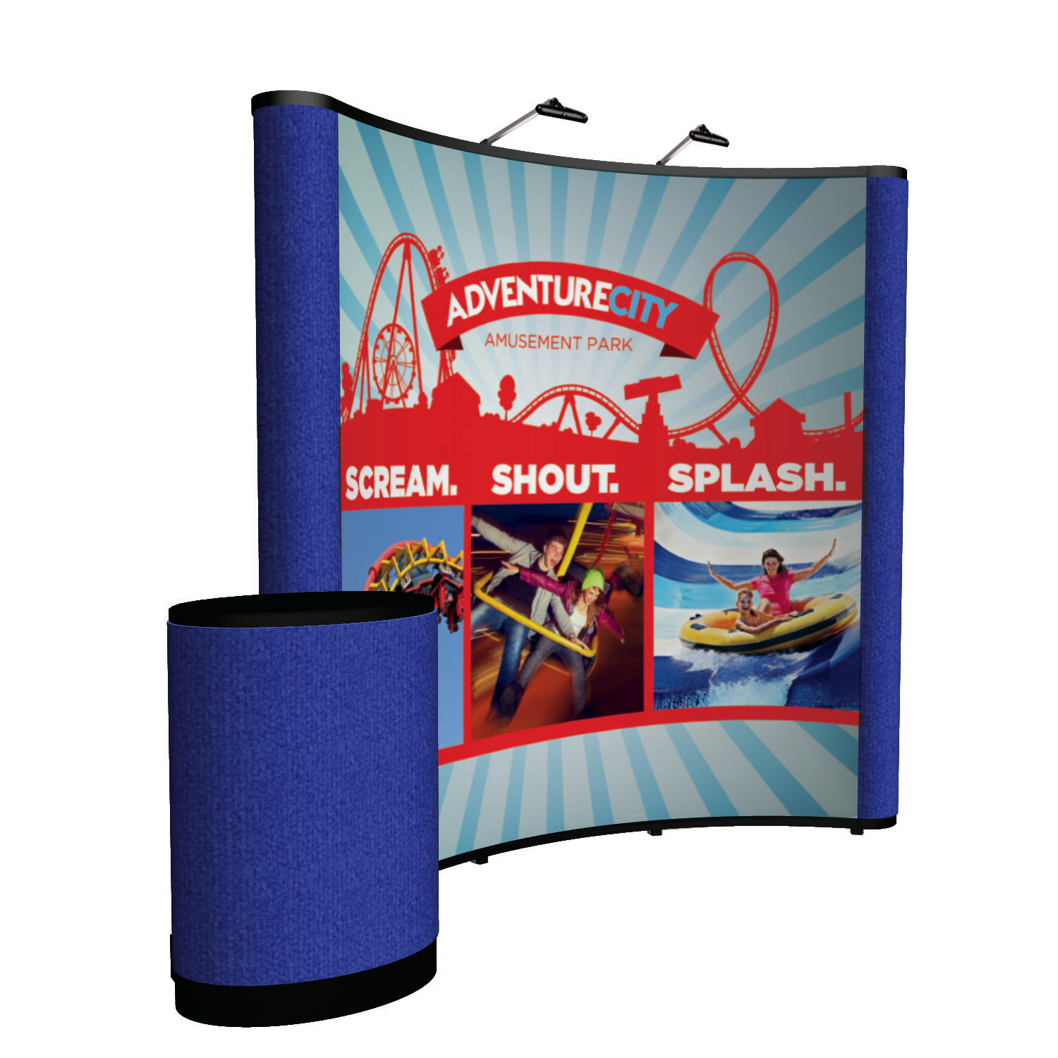 8' Curved Show 'N Rise Floor Display Kit (Mural with Fabric Ends) 4