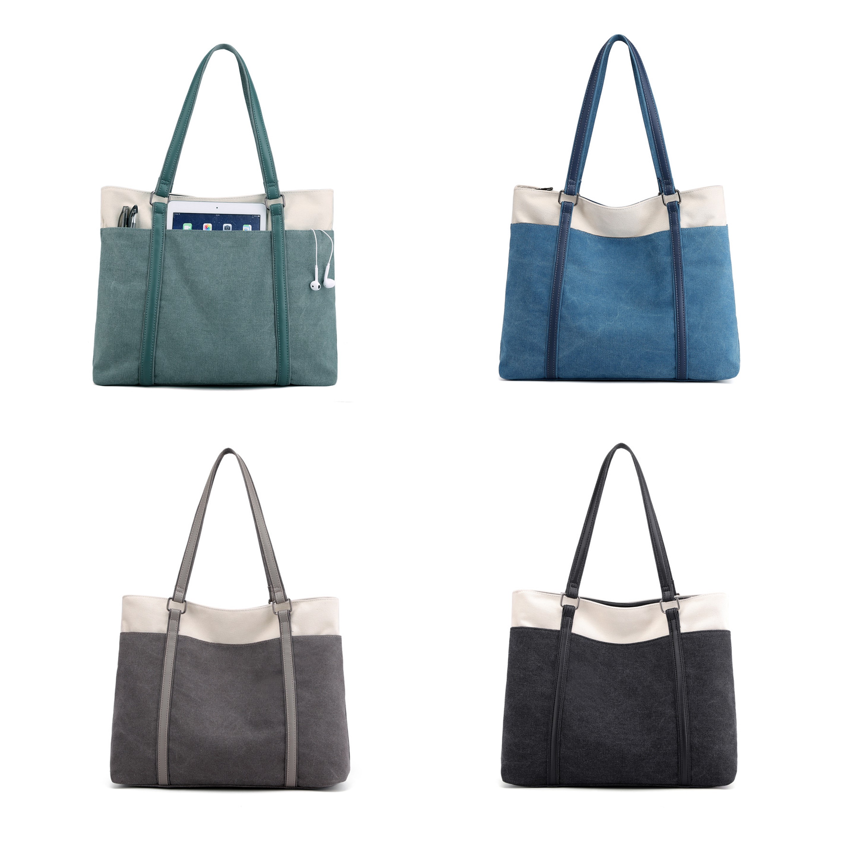 Two Tone Canvas Tote Bag (direct import), custom tote bag with logo imprint 4