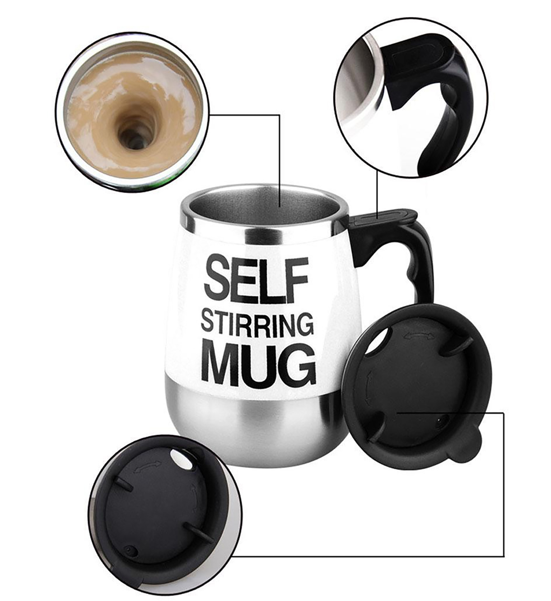 Protable Self Stirring Stainless Steel Mug 6