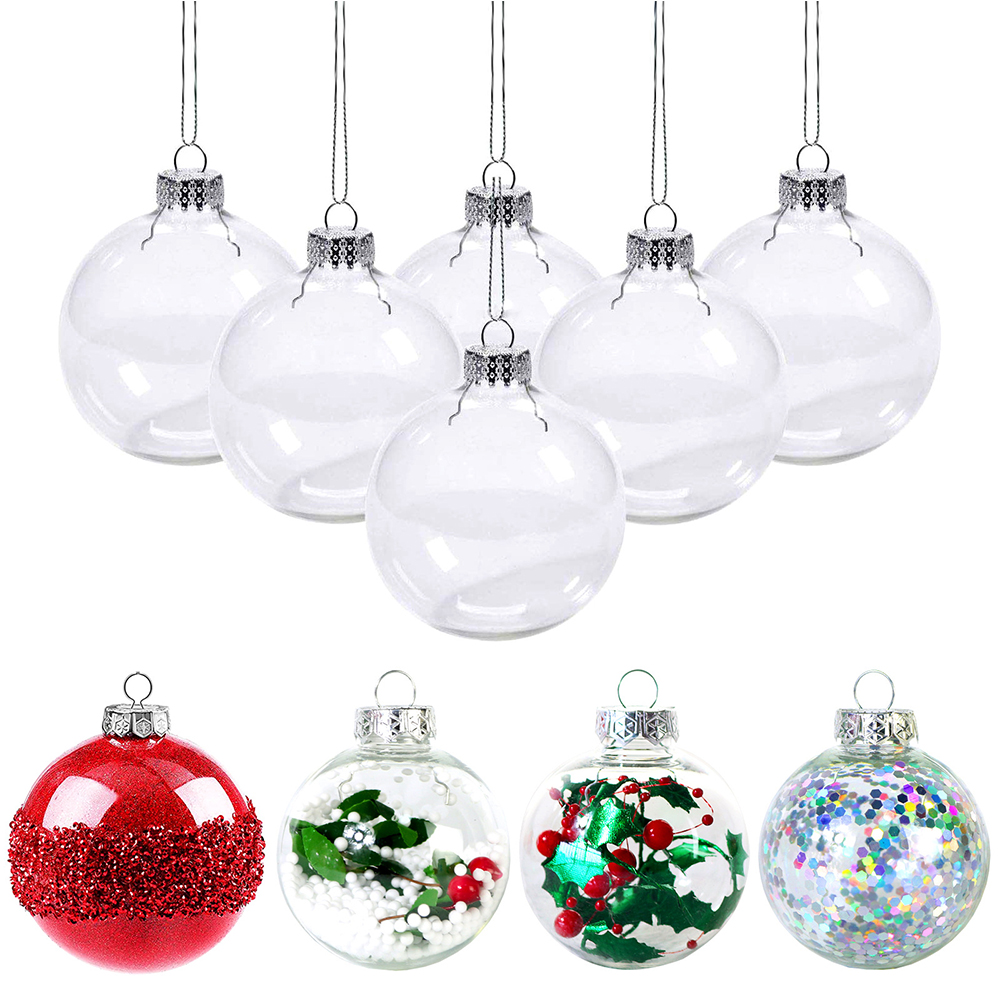 Christmas Tree 6pcs 6cm Transparent Decorative Ball Pendant